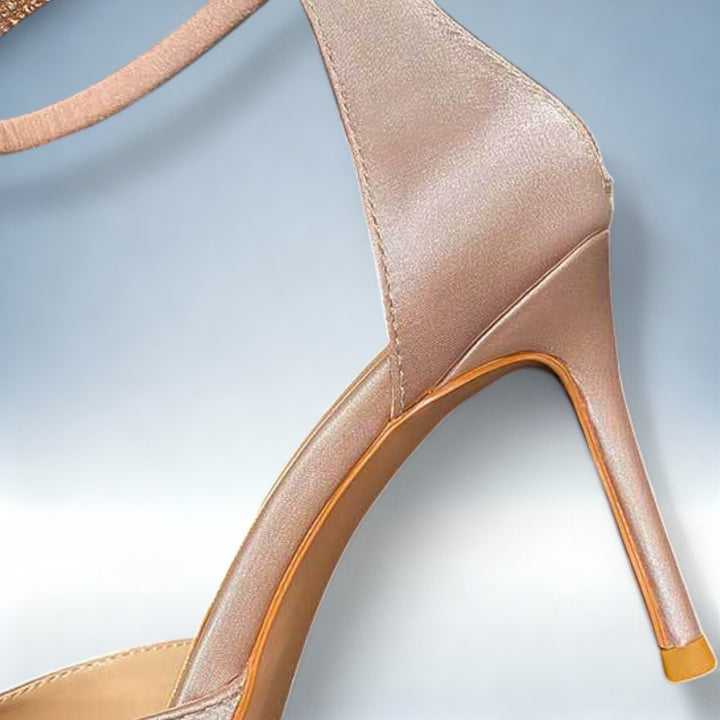 FLORENCE — Sandálias Salto Alto com Strass | Elegância Brilhante