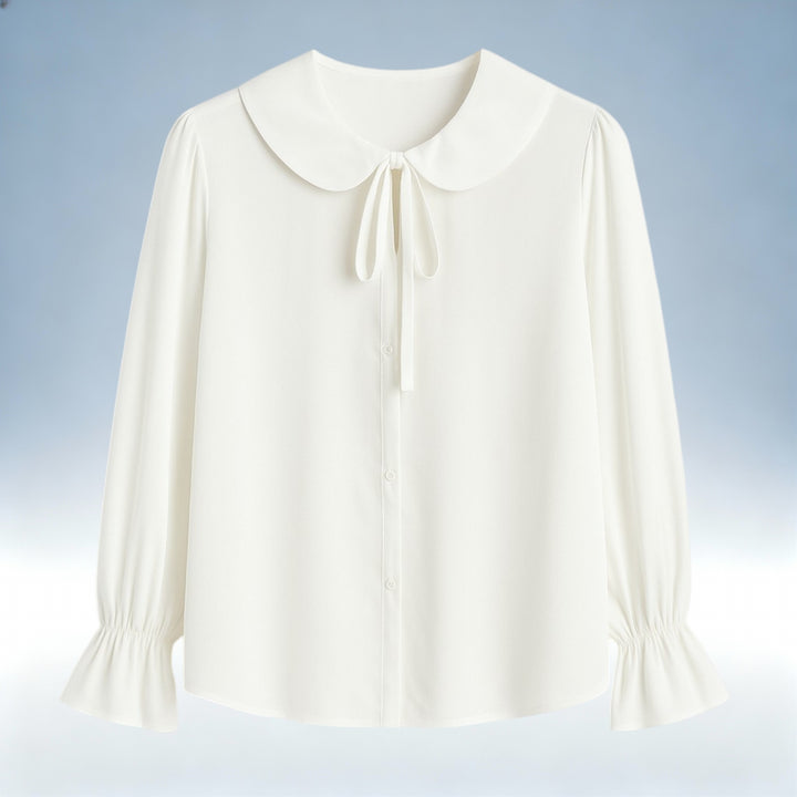 TERESA — Camisa Francesa com Laço na Gola | Elegância Atemporal