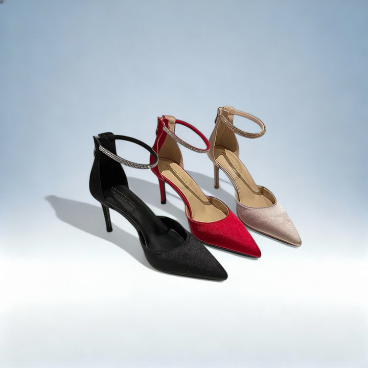 FLORENCE — Sandálias Salto Alto com Strass | Elegância Brilhante