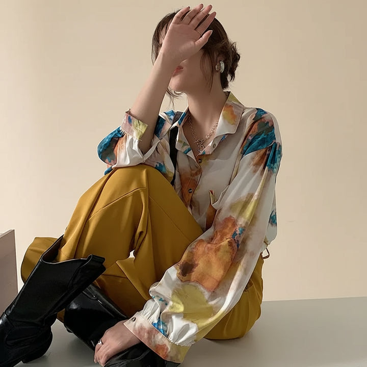 Autumn Korean Loose-Fit Long Sleeve Shirt for Women