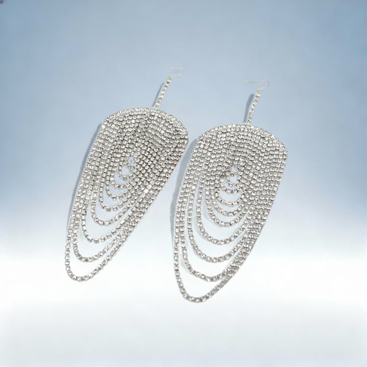 ELISA — Brincos Vintage Strass com Franjas | Charme Clássico