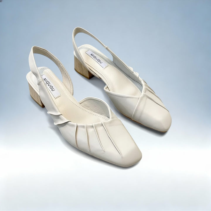 PATRICIA — Sandálias de Salto Alto com Efeito Enrugado | Elegância Sofisticada