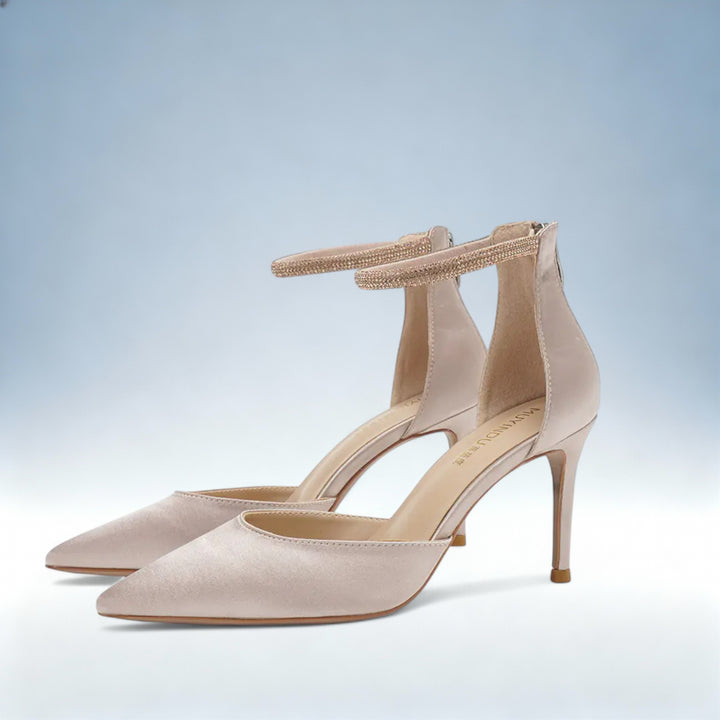 FLORENCE — Sandálias Salto Alto com Strass | Elegância Brilhante