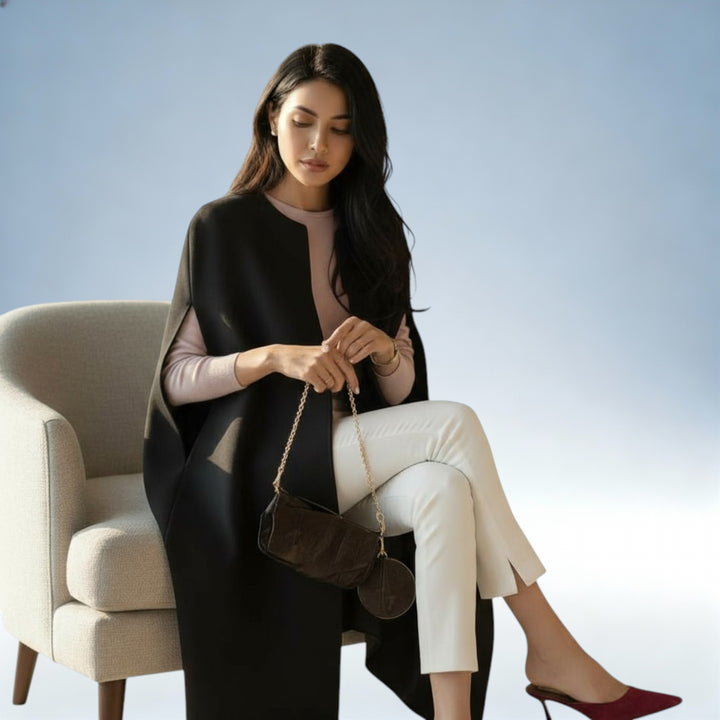 CLARA — Colete de Lã Comprido Estilo Solto | Elegância Contemporânea