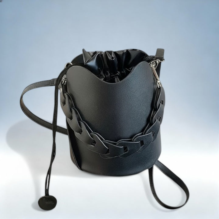 LÍDIA — Mala Bucket Transversal em PU | Charme Contemporâneo