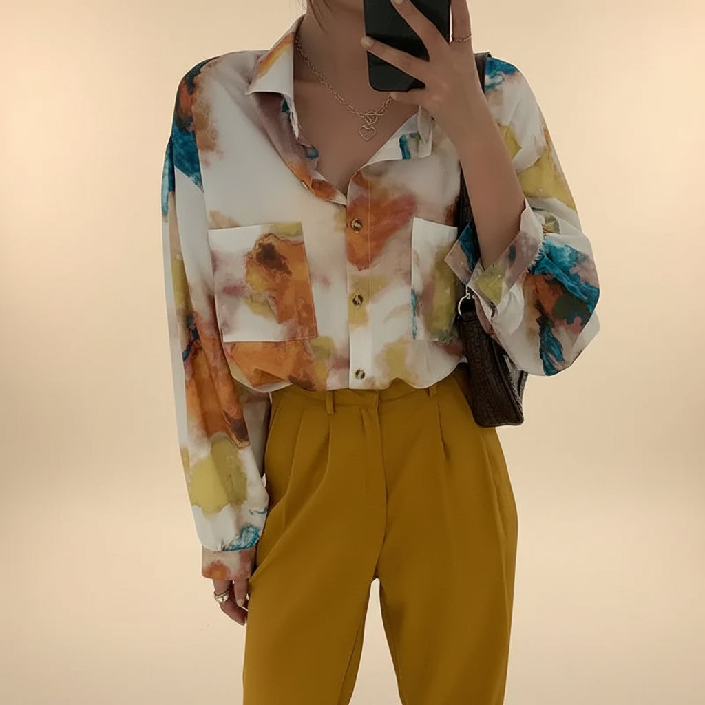 Autumn Korean Loose-Fit Long Sleeve Shirt for Women